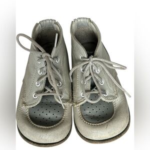 Vintage 🍁🇨🇦 kids leather two-tone lace up ankle shoes